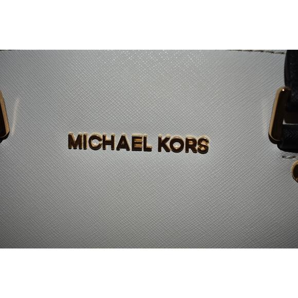 Michael Kors Selma Satchel Saffino Leather Snake Print Bag - Picture 3 of 5